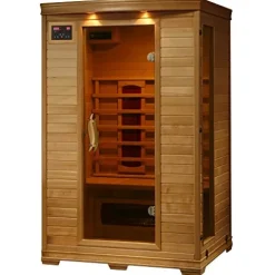 Blue Wave HeatWave BSA2406 2-Person Deluxe Ceramic Infrared Sauna, 1-2, Hemlock