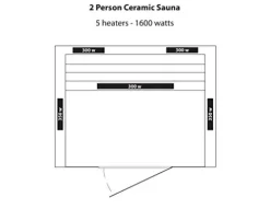 Blue Wave HeatWave BSA2406 2-Person Deluxe Ceramic Infrared Sauna, 1-2, Hemlock