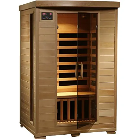 Blue Wave HEATWAVE Radiant Saunas 2-Person Hemlock Infrared Sauna Brown
