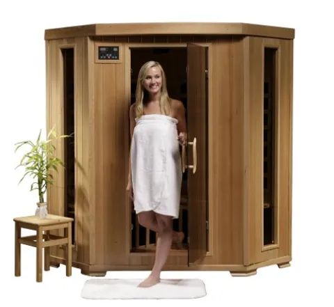 Blue Wave 3-Person Corner Carbon Infrared Sauna