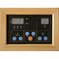 Blue Wave 3-Person Hemlock Corner Infrared Sauna w/ 7 Carbon Heaters Brown