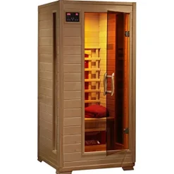 Blue Wave Radiant Saunas BSA2400 1-2 Person Hemlock Ceramic Infrared Sauna Brown