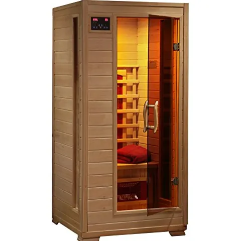 Blue Wave Radiant Saunas BSA2400 1-2 Person Hemlock Ceramic Infrared Sauna Brown