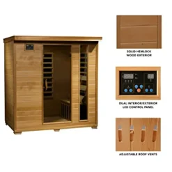 Blue Wave Radiant Saunas BSA2418 4-Person Hemlock Infrared Sauna