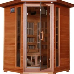 Blue Wave Radiant Saunas BSA1312 3-Person Cedar Corner Infrared Sauna