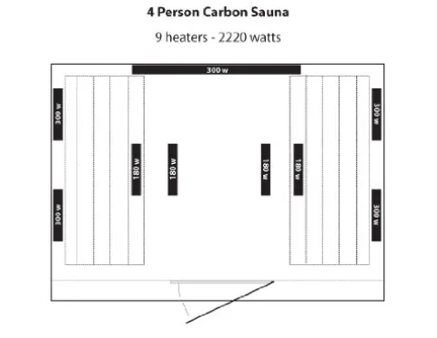 Blue Wave Radiant Saunas 4-Person Cedar Infrared Sauna with 9 Carbon Heaters, Chromotherapy Lighting, Oxygen Ionizer, Music System