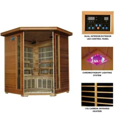 Blue Wave Radiant Saunas BSA1320 Whistler Cedar Infrared Sauna 3-4 Person