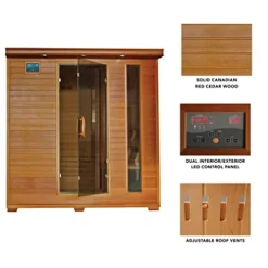 Blue Wave Radiant Saunas BSA1323 6 Cedar Carbon Infrared Sauna 5+ Person