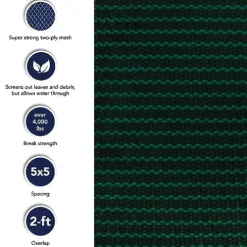 Blue Wave Rectangular In Ground Pool Safety Cover with Center Step Green