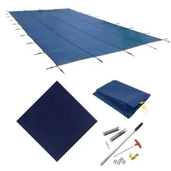 Blue Wave Rectangular In Ground Pool Safety Cover 20×40 Ft Blue