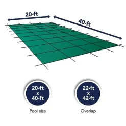 Blue Wave Rectangular In Ground Pool Safety Cover – Green
