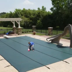 Blue Wave Rectangular In Ground Pool Safety Cover – Green