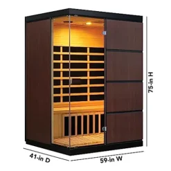 Blue Wave Sirona 3-Person Hemlock Infrared Sauna Espresso