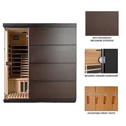 Blue Wave Sirona 3-Person Hemlock Infrared Sauna Espresso