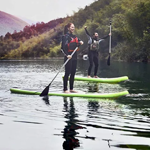 Blue Wave Sports Manta Ray Inflatable Paddleboard 12-Foot Green/White