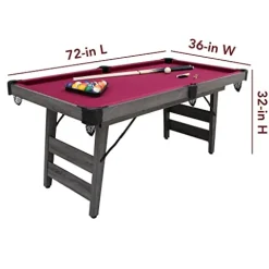 Blue Wave Sports Pendleton 6-ft Portable Pool Table – Driftwood Finish Burgundy