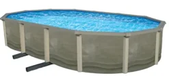 Blue Wave Trinity 18×33-ft Oval 52-in Deep Steel Wall Above Ground Pool Package Gray