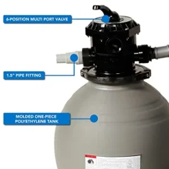 Blue Wave Trinity 18×33-ft Oval 52-in Deep Steel Wall Above Ground Pool Package Gray