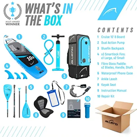 Bluefin SUP Inflatable Paddle Board Blue 10’8