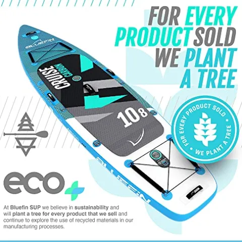 Bluefin SUP Inflatable Stand Up Paddle Board 6” Thick Kayak Conversion Kit All Accessories Carbon Blue