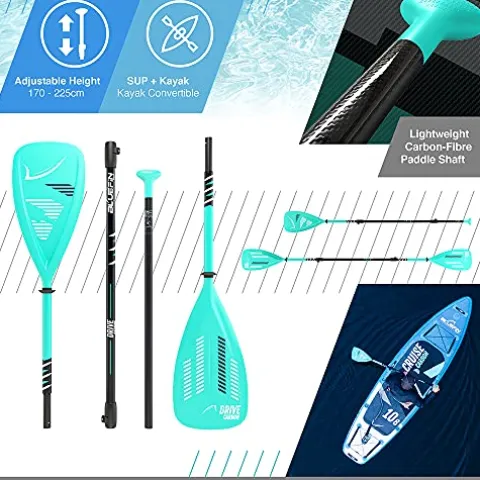 Bluefin SUP Inflatable Stand Up Paddle Board 6” Thick Kayak Conversion Kit All Accessories Carbon Blue