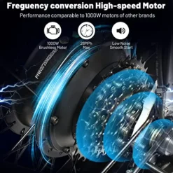 BLUMEMO Electric Bike for Adults 1000W, Removable 48V/17.5AH Battery E-Bike, Max 31Mph, Fat Tire Electric Bicycle 26″ 4.0 UL and GCC Certified Black/Blue