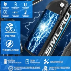 BLUMEMO Electric Bike for Adults 1000W, Removable 48V/17.5AH Battery E-Bike, Max 31Mph, Fat Tire Electric Bicycle 26″ 4.0 UL and GCC Certified Black/Blue