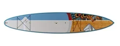 Boardworks Raven Touring All Water Stand Up Paddleboard EXP Veneer Epoxy Hardboard 12′ 6″ Bamboo/Grey/Teal