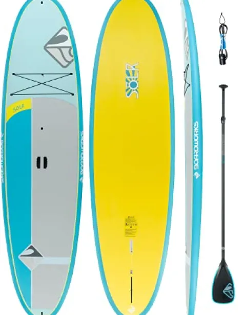 Boardworks Sōlr Recreational Stand Up Paddleboard 10′ 6″ Blue/Yellow/Grey