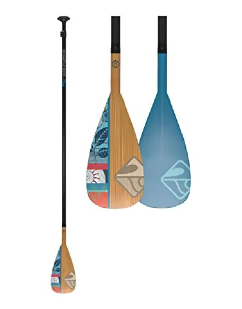 Boardworks SUP Paddle Fiberglass Blade Adjustable Carbon Fiber Shaft 70-86 Inches Carbon/Bamboo