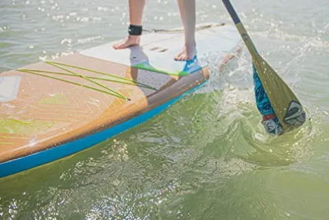 Boardworks SUP Paddle Fiberglass Blade Adjustable Carbon Fiber Shaft 70-86 Inches Carbon/Bamboo