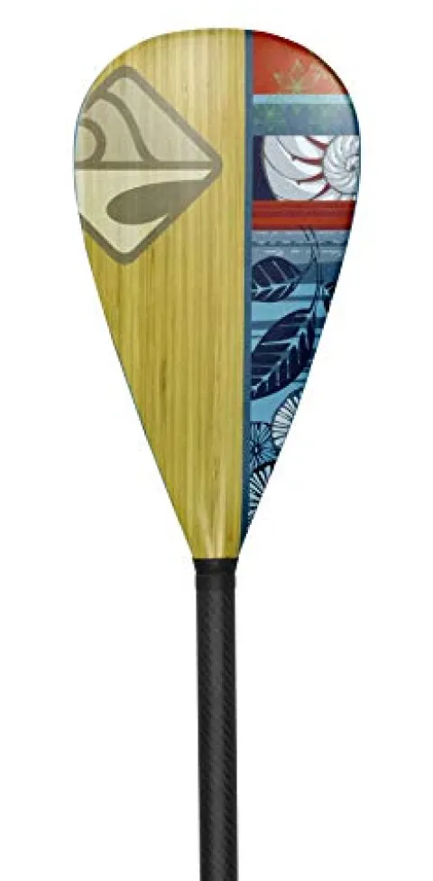 Boardworks SUP Paddle Fiberglass Blade Adjustable Carbon Fiber Shaft 70-86 Inches Carbon/Bamboo