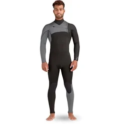 Body Glove Men’s Variant 4/3MM Long Sleeve Chest-Zip Full Wetsuit Grey/Black