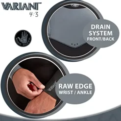 Body Glove Men’s Variant 4/3MM Long Sleeve Chest-Zip Full Wetsuit Grey/Black