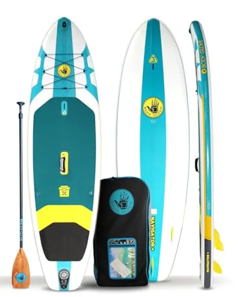 Body Glove Navigator Inflatable Stand Up Paddle Board Package 2021 Aqua/White
