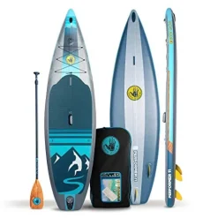 Body Glove Performer 11 Inflatable Stand Up Paddle Board Package Silver/Charcoal