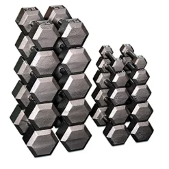 Body-Solid Cast Iron Hexagon Dumbbell Set Grey