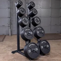 Body-Solid Cast Iron Olympic Weight Plate Set 500lbs with Bar Black