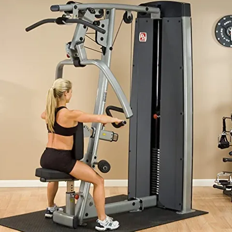 Body-Solid DPLS-F Pro Dual Vertical Press and LAT Machine Grey, Black
