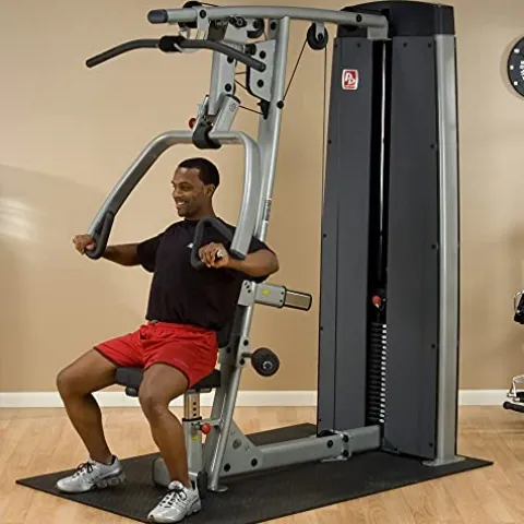 Body-Solid DPLS-F Pro Dual Vertical Press and LAT Machine Grey, Black