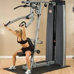 Body-Solid DPLS-F Pro Dual Vertical Press and LAT Machine Grey, Black