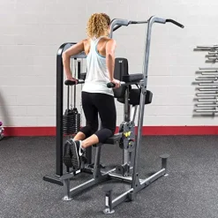 Body-Solid FCD-STK Selectorized Knee Lift Tower with Weight Assist Black Gray