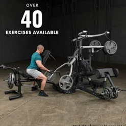 Body-Solid Free-Weight Leverage Gym with Squat Attachment Black