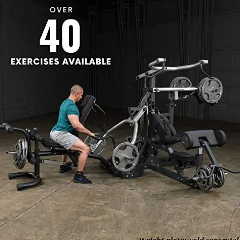 Body-Solid Free-Weight Leverage Gym with Squat Attachment Black