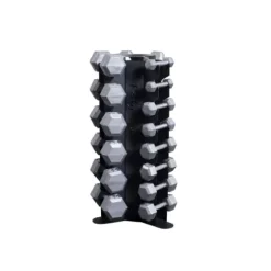 Body-Solid Hex Dumbbell Set with Rack Black/Grey
