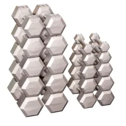 Body-Solid Hex Dumbbell Set with Rack Black/Grey
