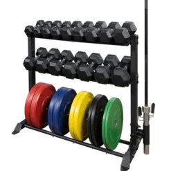 Body-Solid Loaded Dumbbell Rack Package Black