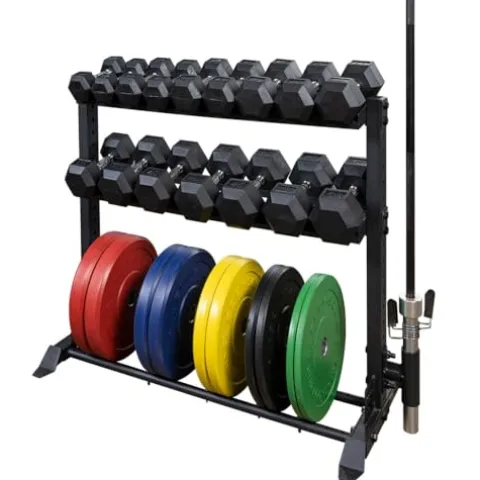 Body-Solid Loaded Dumbbell Rack Package Black