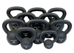 Body-Solid Matte Black Kettlebell Set 5-50 lbs with Kettle Grip Handle