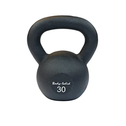 Body-Solid Matte Black Kettlebell Set 5-50 lbs with Kettle Grip Handle